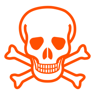 Skull Cross Bones Decal (Orange)